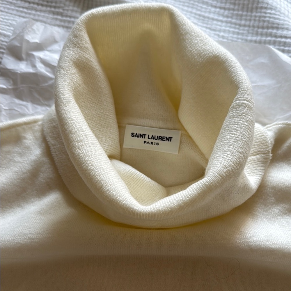 Saint Laurent Cream Turtleneck Sweater NWT